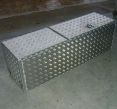 Aluminium toolbox in workshed