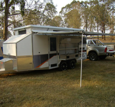 The Bivouac Hybrid caravan in caravan park