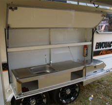 The Bivouac - Kitchen External kitchen of hybrid caravan