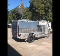 Flat Top Trailer with canopy for tool storage