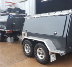 Custom ute canopy with matching tradie trailer